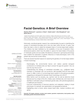 Facial Genetics: a Brief Overview