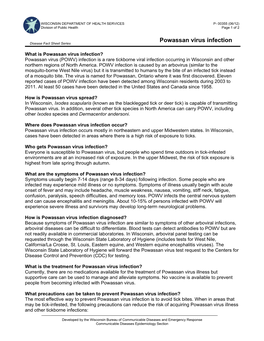 Powassan Virus Infection Disease Fact Sheet Series