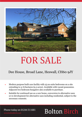 Dee House, Broad Lane, Heswall, CH60 9JY