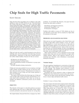 Chip Seals for High Traffic Pavements
