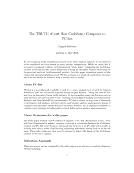 The TRUTH About How Codesonar Compares to PC-Lint