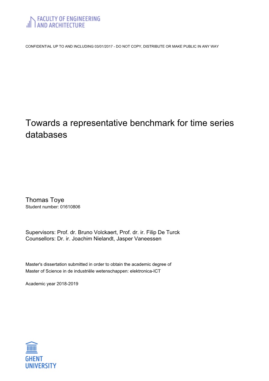 Towards a Representative Benchmark for Time Series Databases