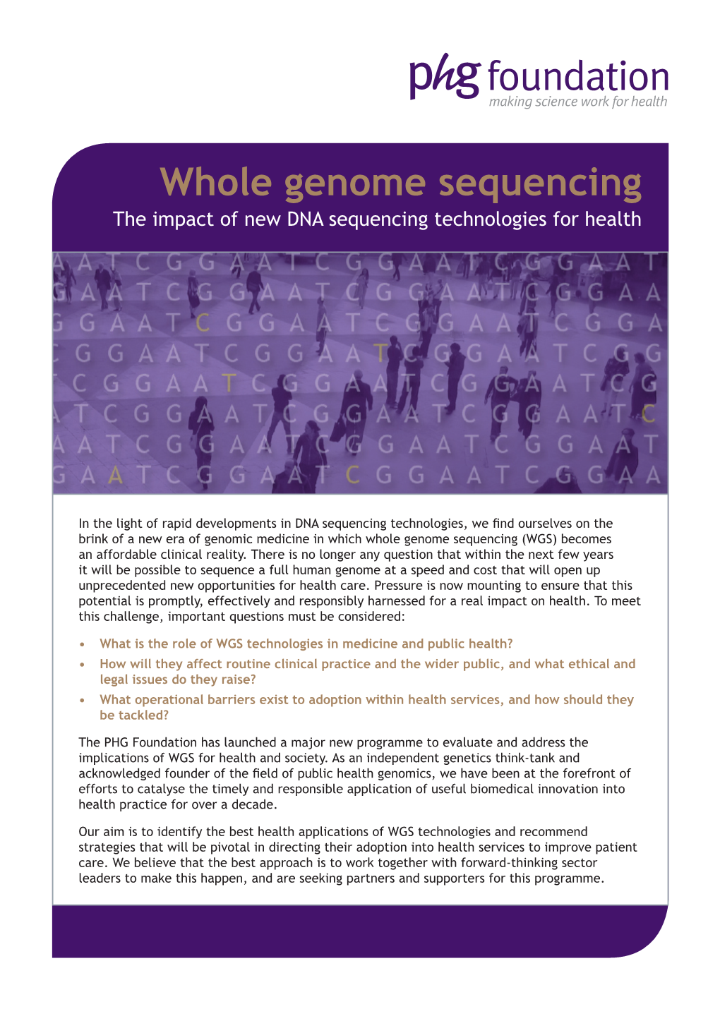 Overview of Whole Genome Sequencing