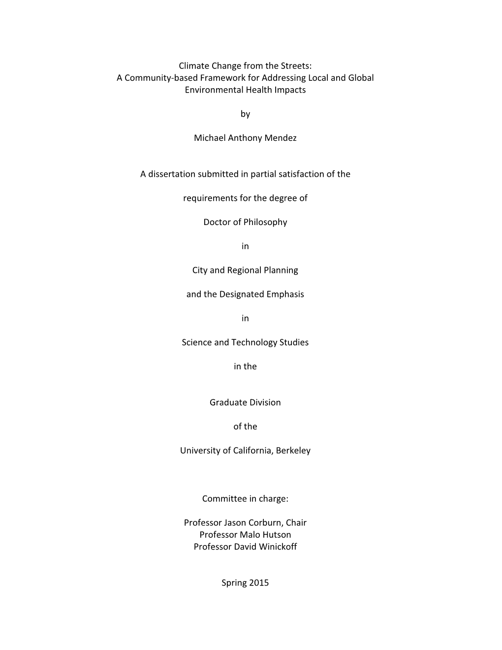 Climate Change from the Streets: a Community-Based Framework for Addressing Local and Global Environmental Health Impacts