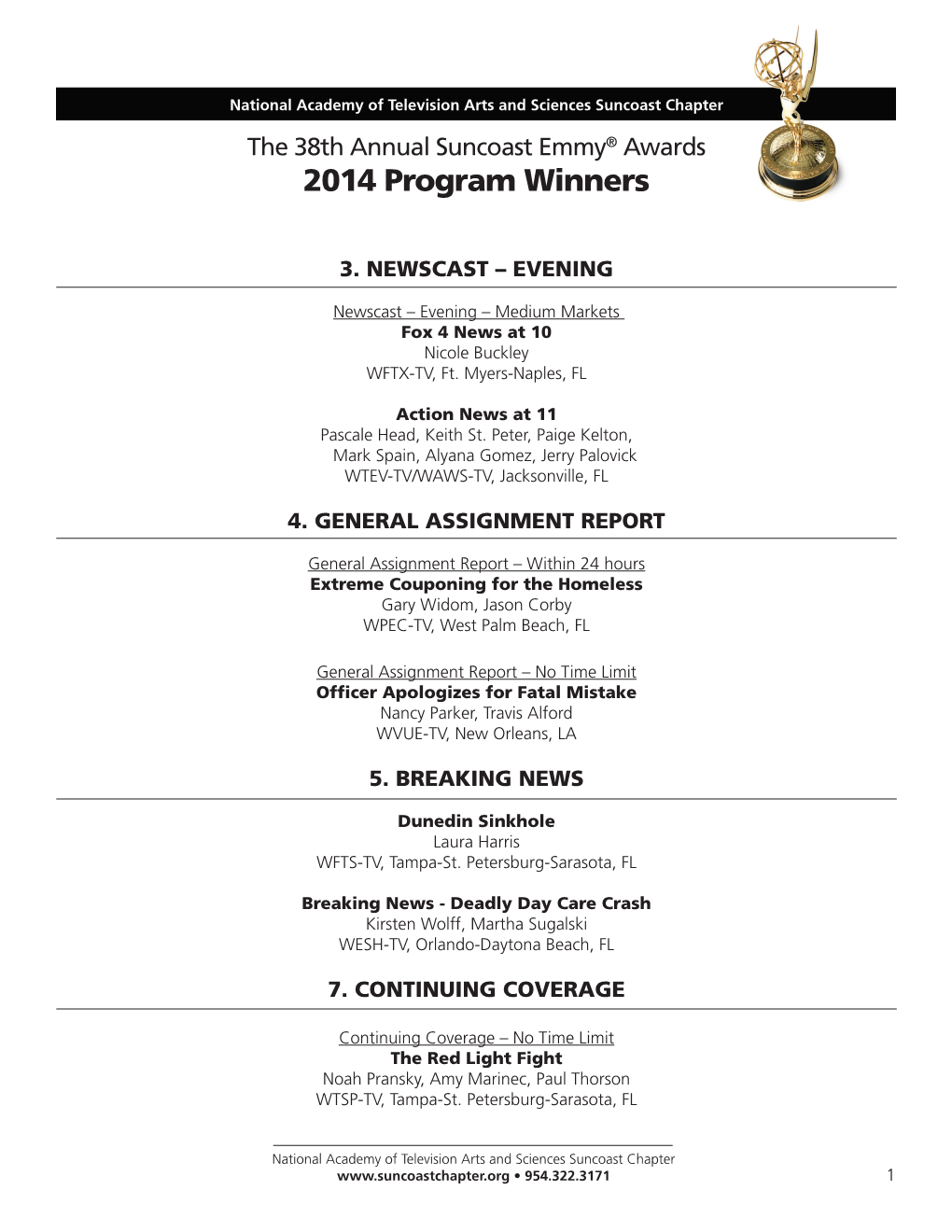 2014 Program Winners