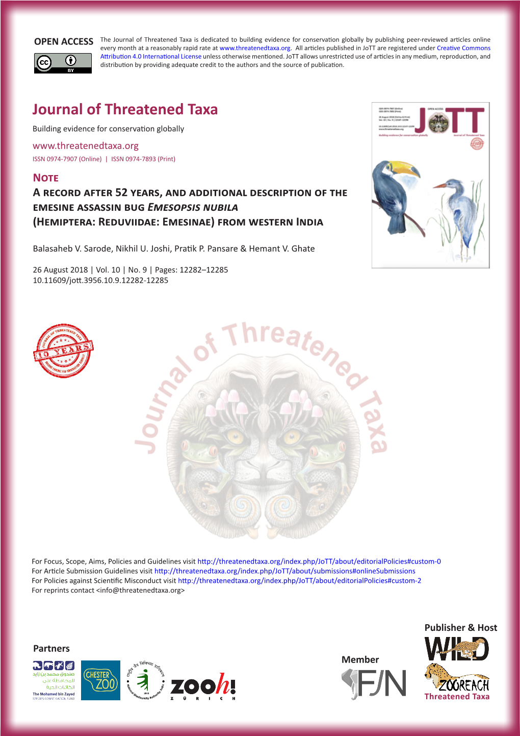 Journal of Threatened Taxa