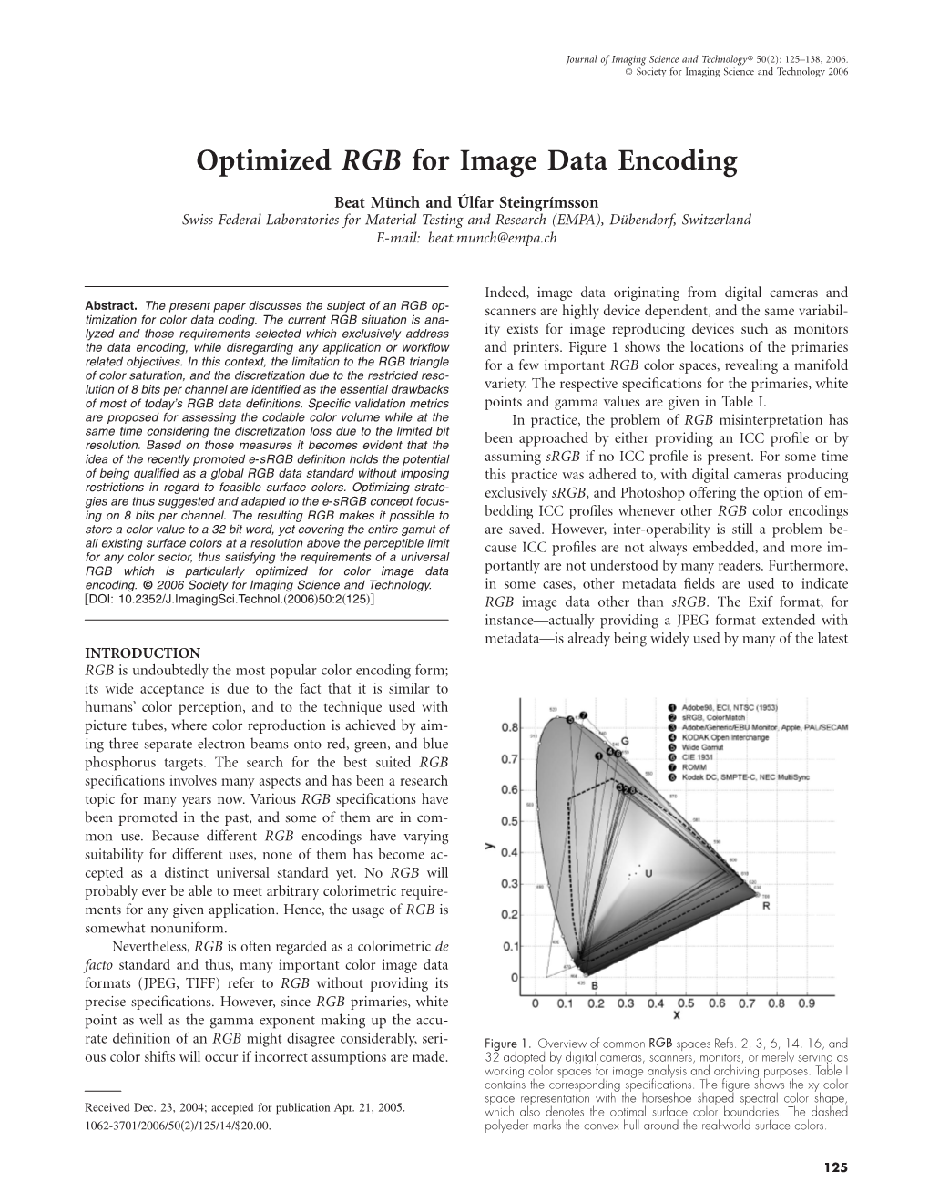 Optimized RGB for Image Data Encoding