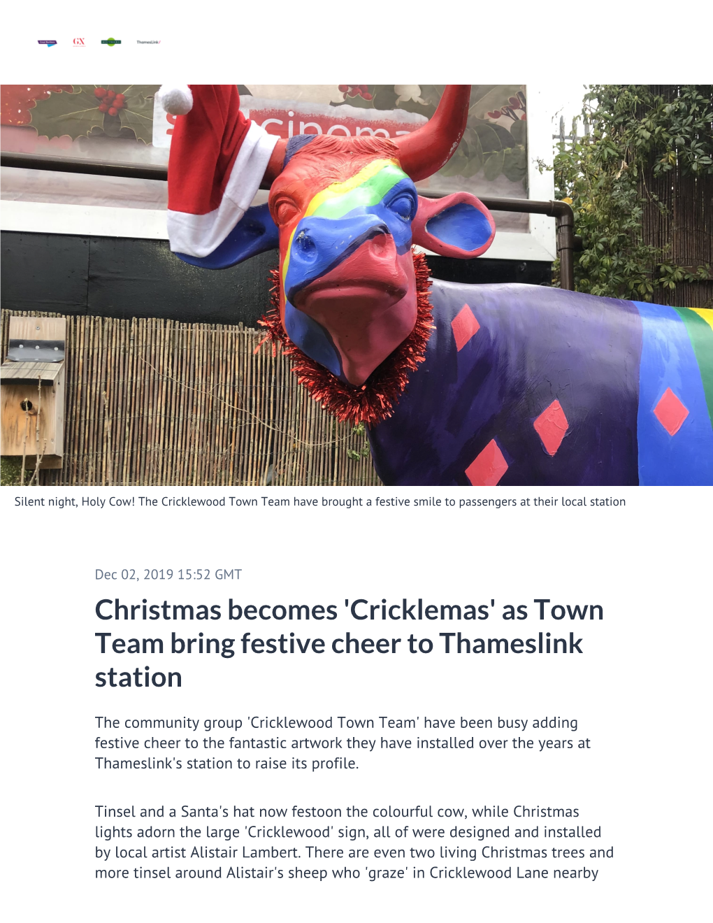 Christmas Becomes 'Cricklemas' As Town Team Bring Festive Cheer to Thameslink Station