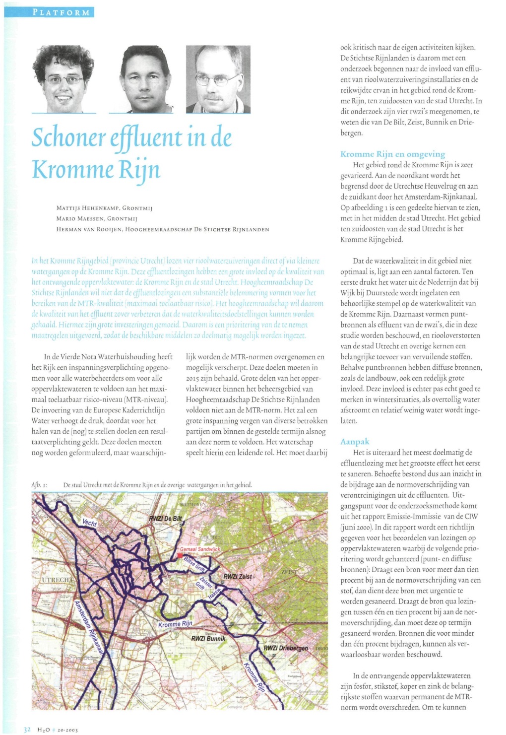 Schoner Effluent in De Kromme Rijn