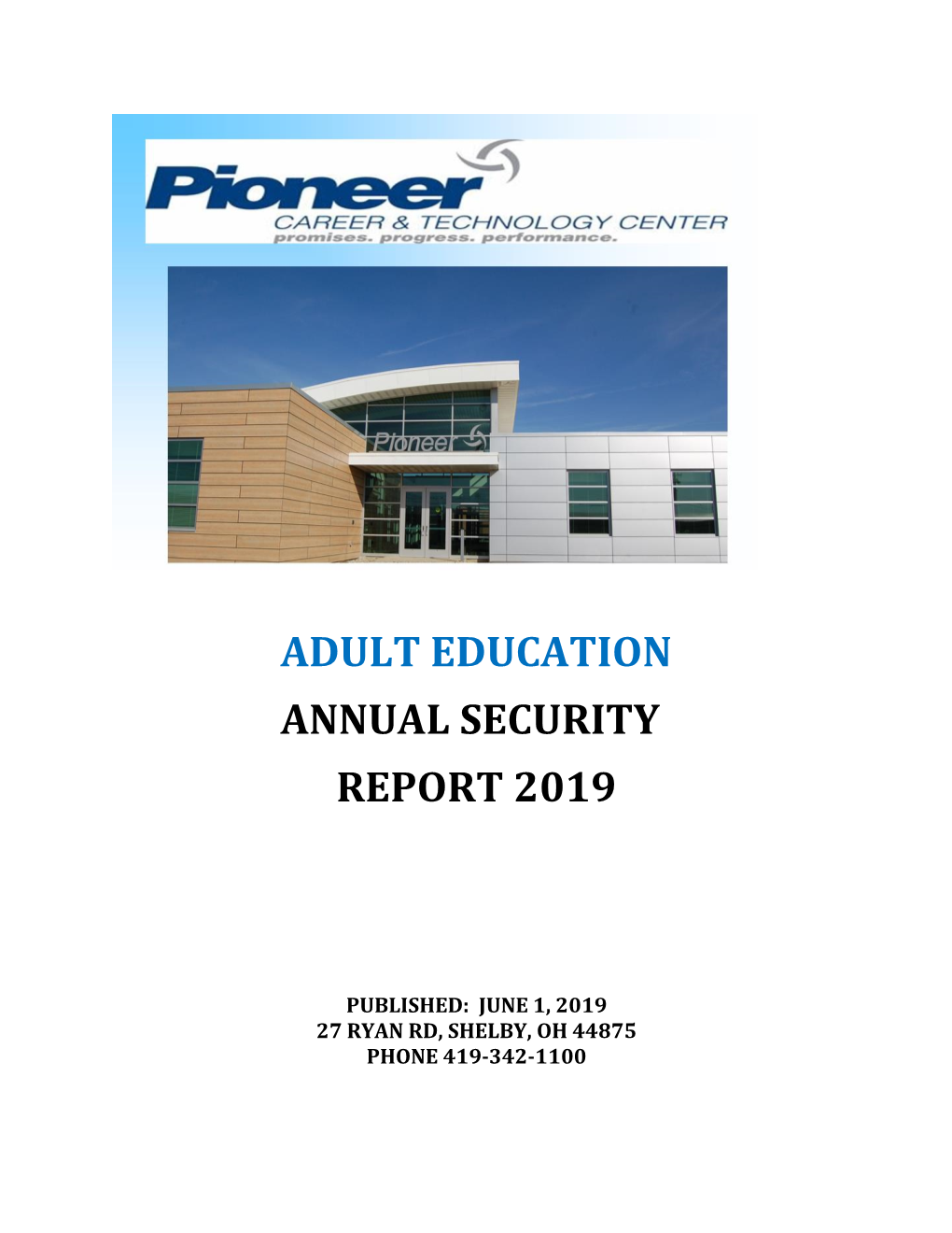 Adult Education Annual Security Report 2019