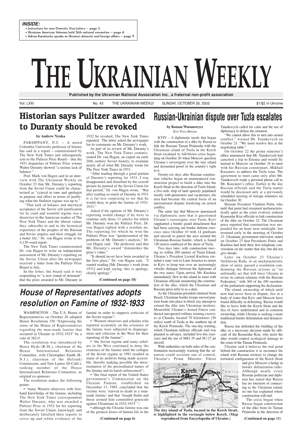 The Ukrainian Weekly 2003, No.43