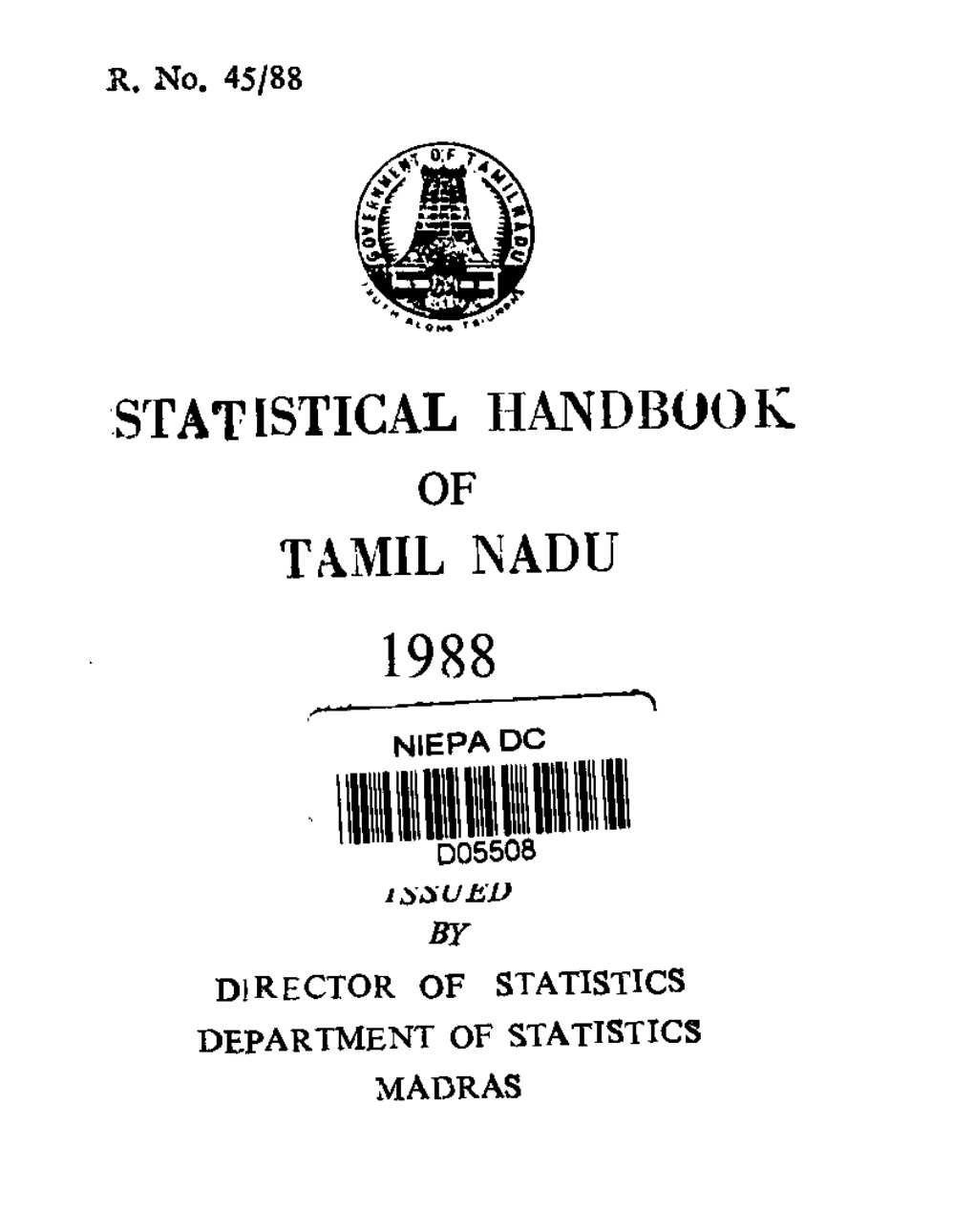 Statistical Handbook of Tamil Nadu 1988