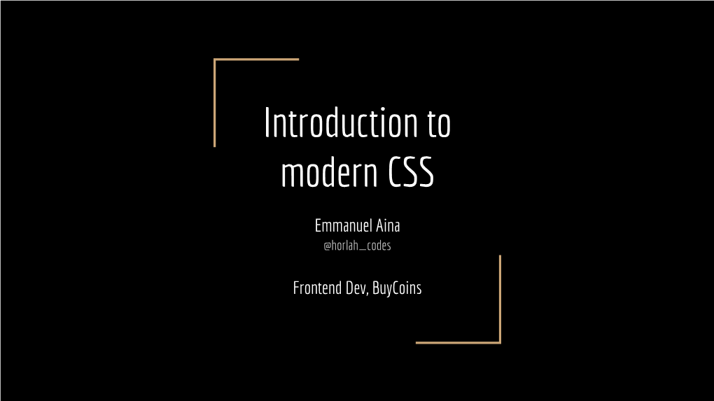 Introduction to Modern CSS