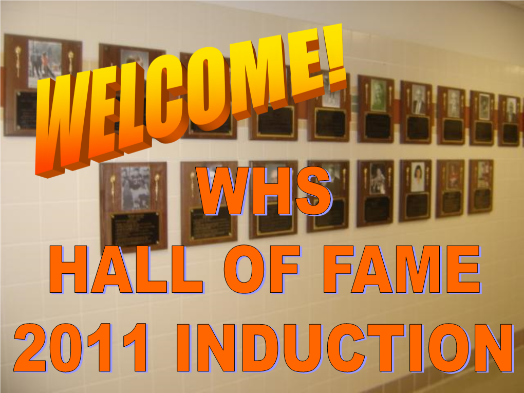 The Wellsville Athletic Hall of Fame Honors