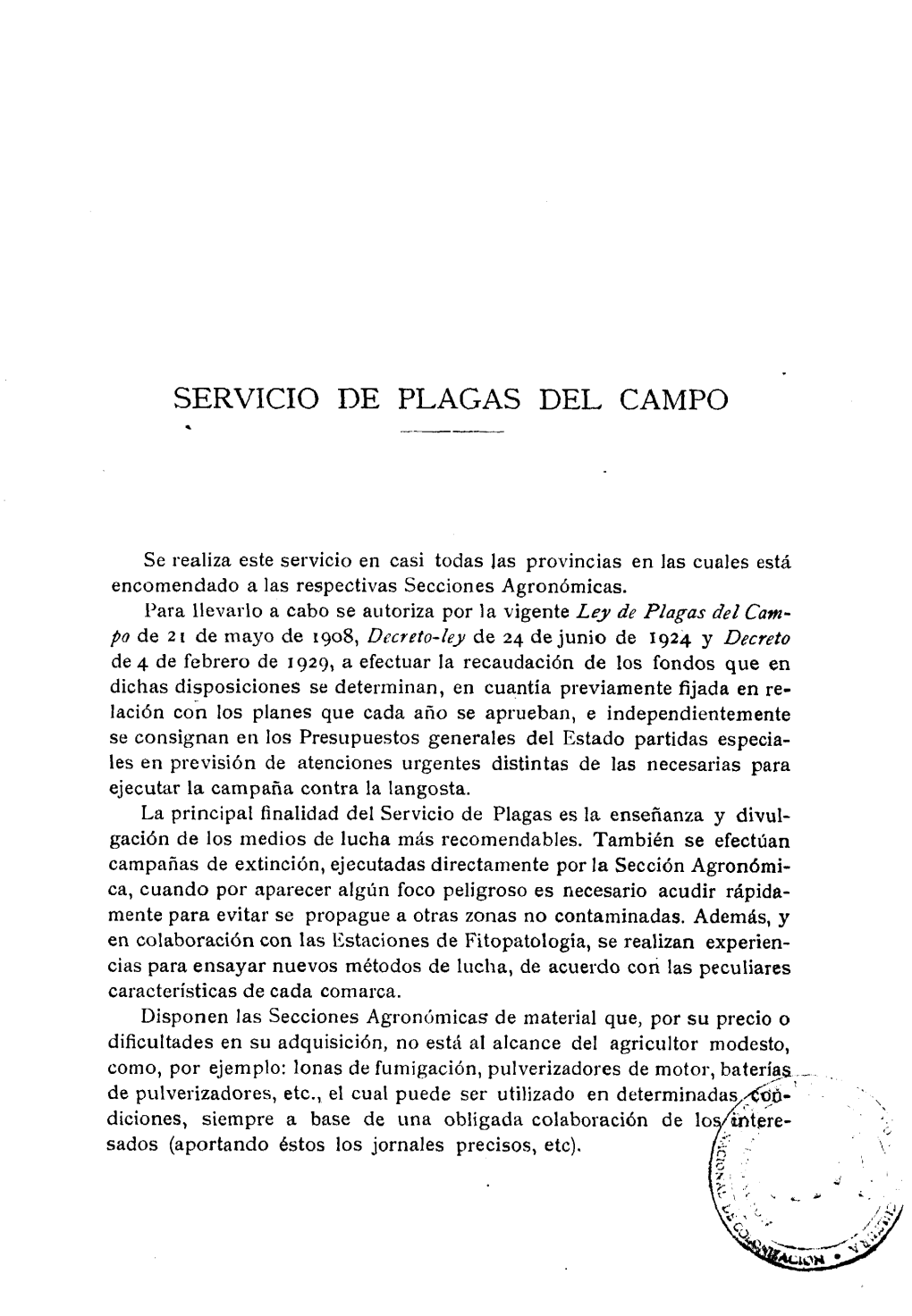 Ser.Vicio De Plagas Del Campo