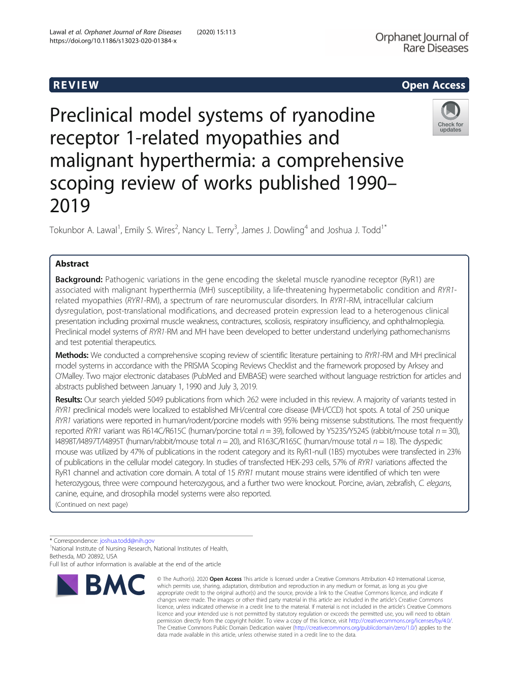 Preclinical Model Systems of Ryanodine Receptor 1-Related Myopathies and Malignant Hyperthermia