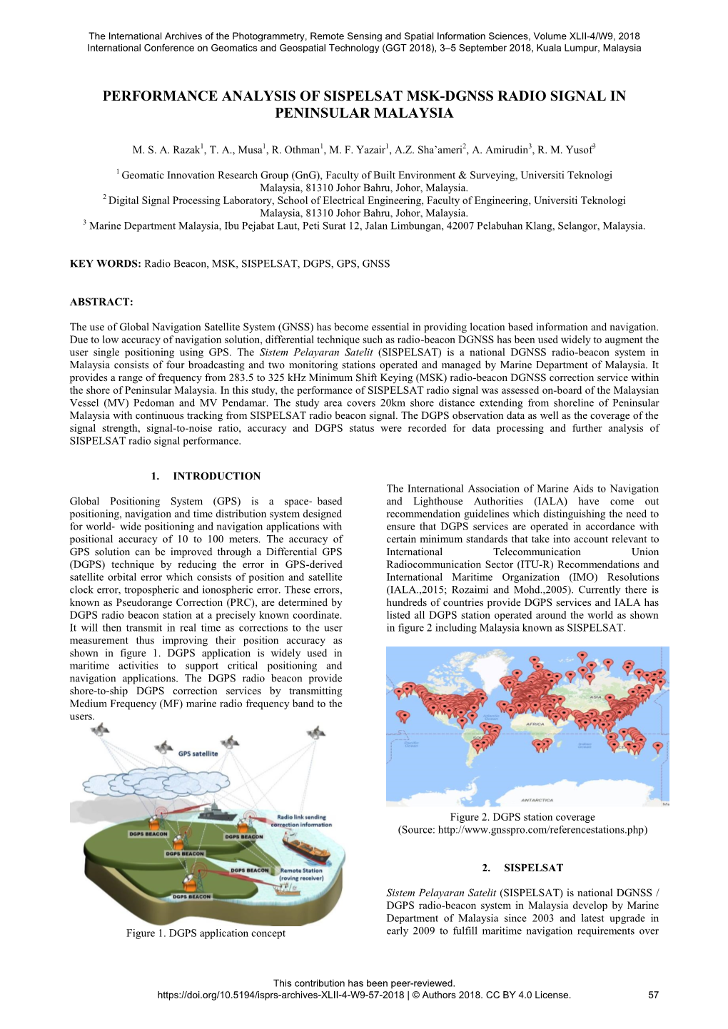 Performance Analysis of Sispelsat Msk-Dgnss Radio Signal in Peninsular Malaysia