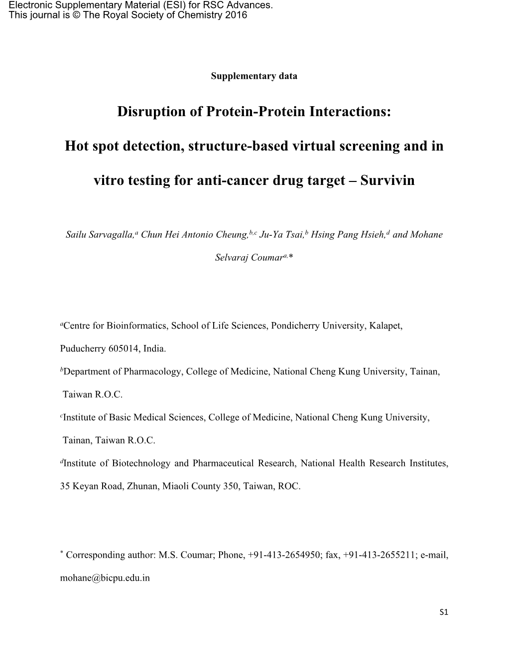 Disruption of Protein-Protein Interactions