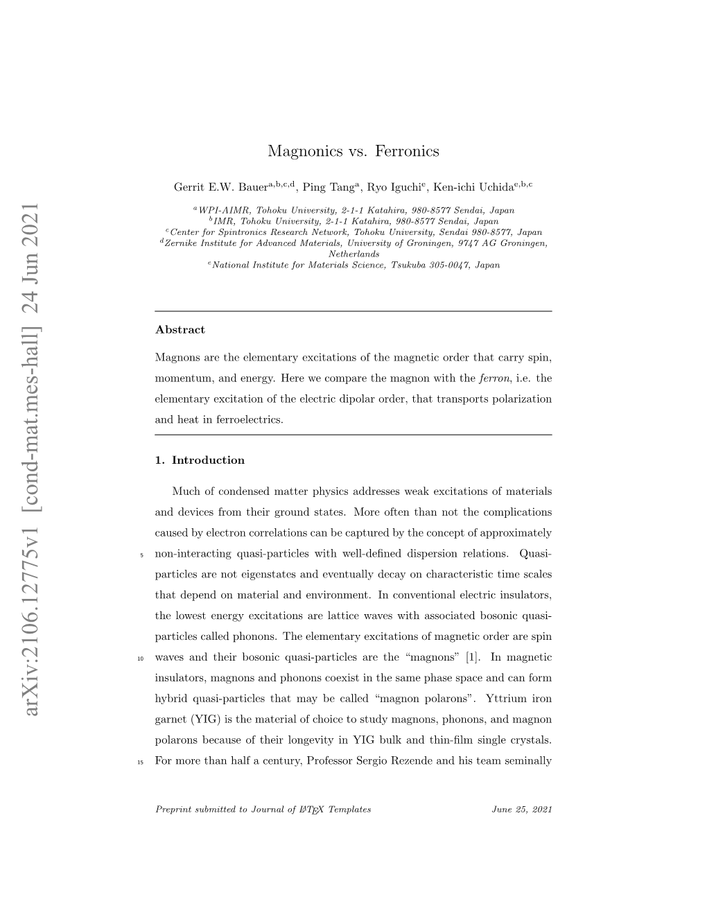 Magnonics Vs. Ferronics