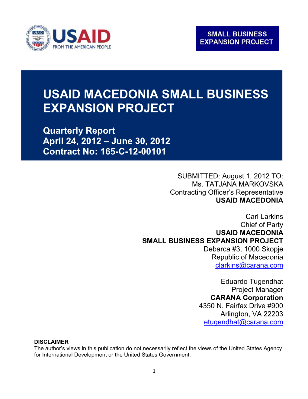 Usaid Macedonia Small Business Expansion Project