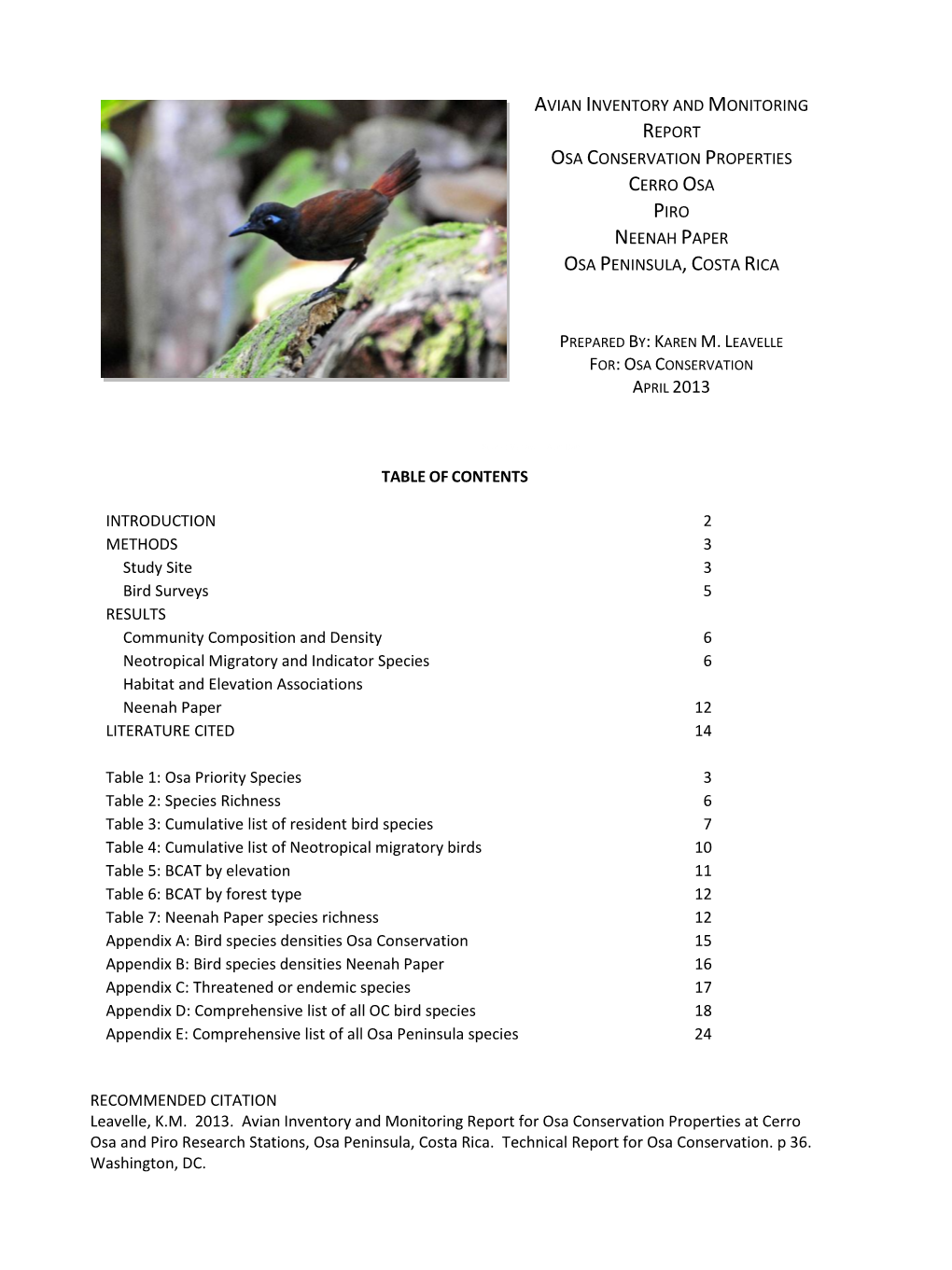 Avian Monitoring Program