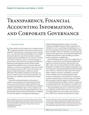 Transparency, Financial Accounting Information, and Corporate Governance