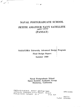 Naval Postgraduate School Petite Amateur Navy Satellite