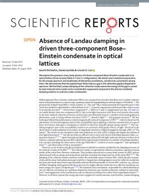 Absence of Landau Damping in Driven Three-Component Bose–Einstein