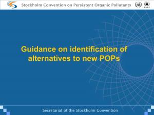 Guidance on Identification of Alternatives to New Pops