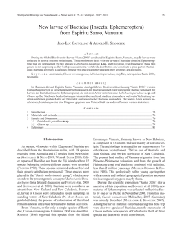 New Larvae of Baetidae (Insecta: Ephemeroptera) from Espiritu Santo, Vanuatu