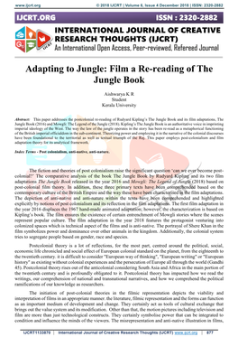 Film a Re-Reading of the Jungle Book