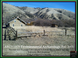 ARCH 1870 Environmental Archaeology, Fall 2015
