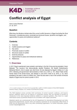Conflict Analysis of Egypt