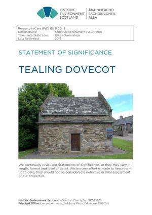 Tealing Dovecot Statement of Significance
