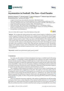 Asymmetries in Football: the Pass—Goal Paradox