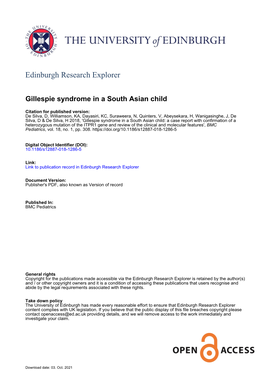 Gillespie Syndrome in a South Asian Child