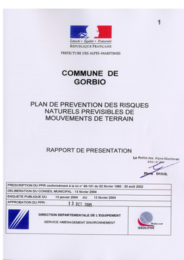 Rapport Présentation Gorbio