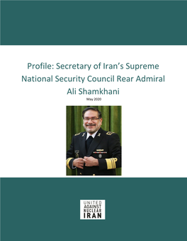 Profile: Secretary of Iran's Supreme National Security Council Rear