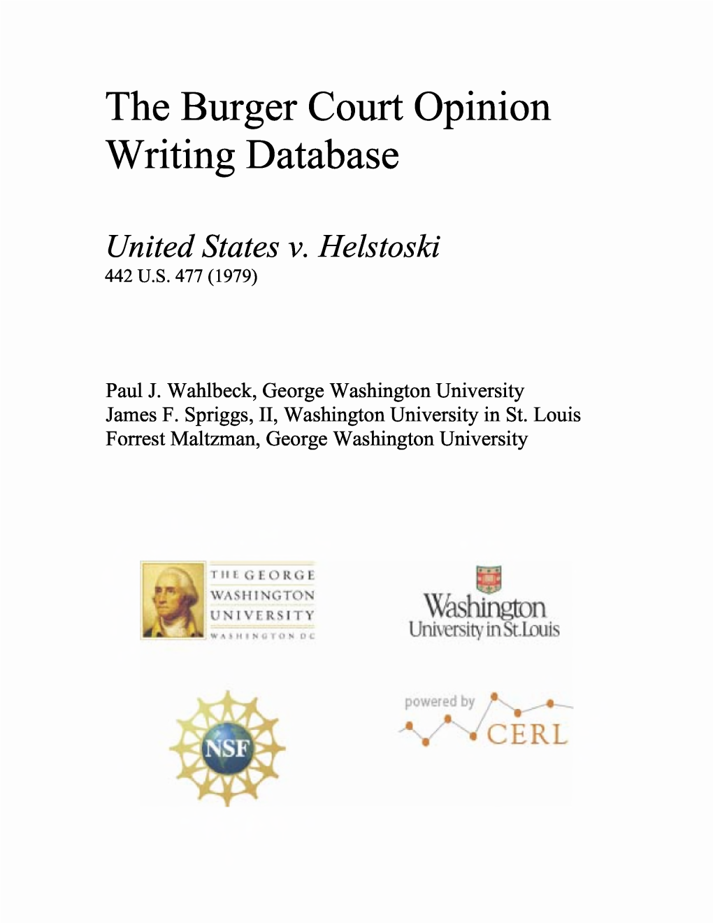 United States V. Helstoski 442 U.S