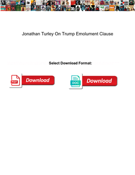Jonathan Turley on Trump Emolument Clause