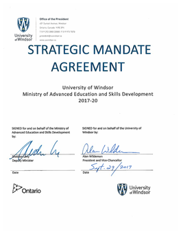 Uwindsor Strategic Mandate Agreement