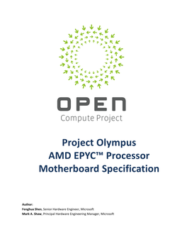 Project Olympus AMD EPYC™ Processor Motherboard Specification