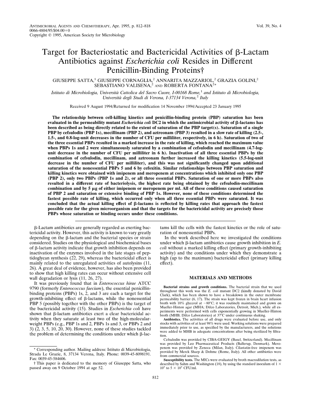 Lactam Antibiotics Against Escherichia Coli Resides in Different Penic