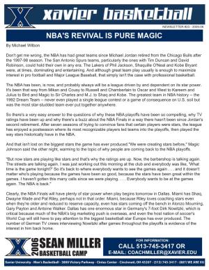 NBA's REVIVAL IS PURE MAGIC by Michael Wilbon
