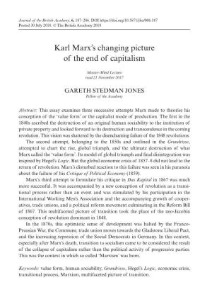 Karl Marx's Changing Picture of the End of Capitalism