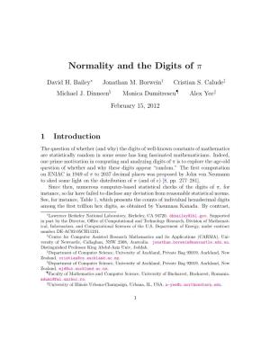 Normality and the Digits of Π