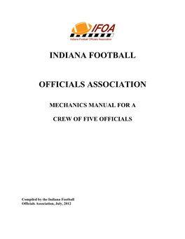 Indiana Football Officials Association, July, 2012