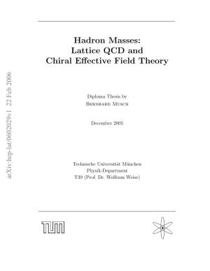 Hadron Masses: Lattice QCD and Chiral Effective Field Theory