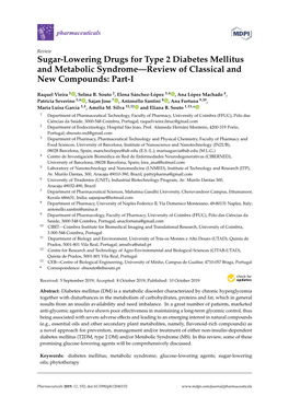 Sugar-Lowering Drugs for Type 2 Diabetes Mellitus and Metabolic Syndrome—Review of Classical and New Compounds: Part-I