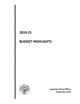 2019-21 Budget Highlights